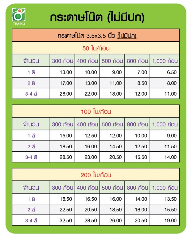 กระดาษโน๊ตไม่มีปก